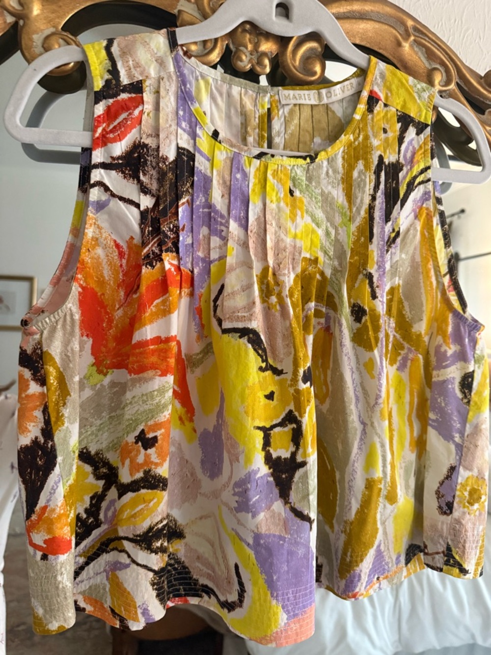 Marie Oliver Yellow Multi Floral Pleated Tank